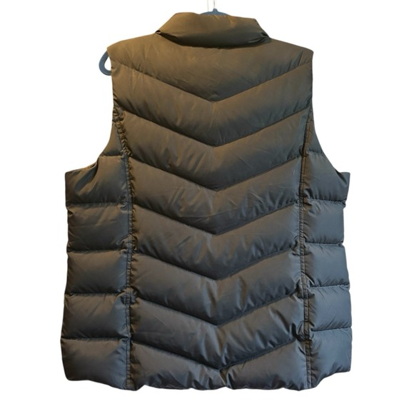 Lands' End Womens Vest Down Puffer Black Full Zip Size Large 14-16 Sleeveless - Picture 2 of 7